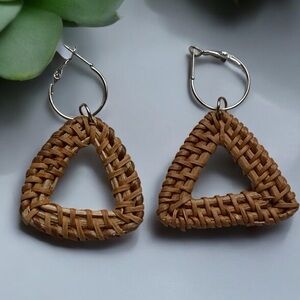 Bohemian Rattan Wicker Lightweight Triangle Woman’s Earrings Jewelry Boho